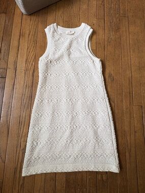 Anthropologie Ivory/Cream Crochet Knit Sleeveless Dress
